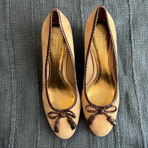 Coach suede wedges size 9 1/2